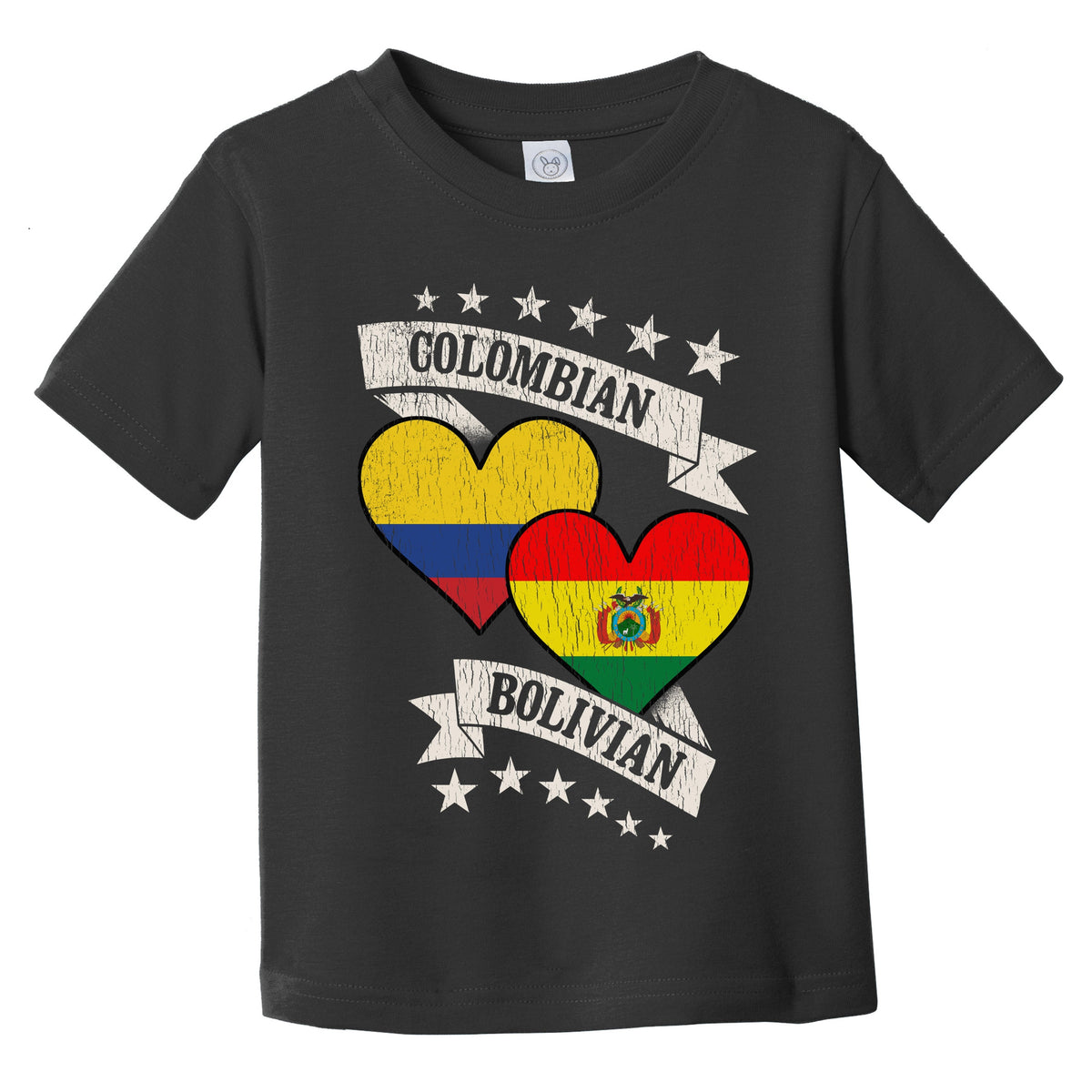 Colombian Bolivian Heart Flags Colombia Bolivia Infant Toddler T-Shirt