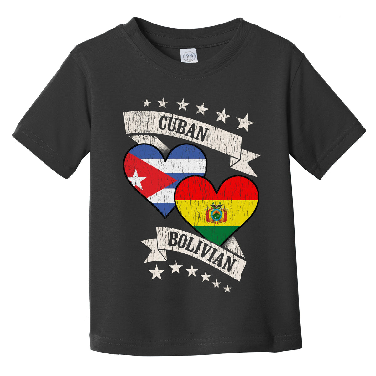 Cuban Bolivian Heart Flags Cuba Bolivia Infant Toddler T-Shirt