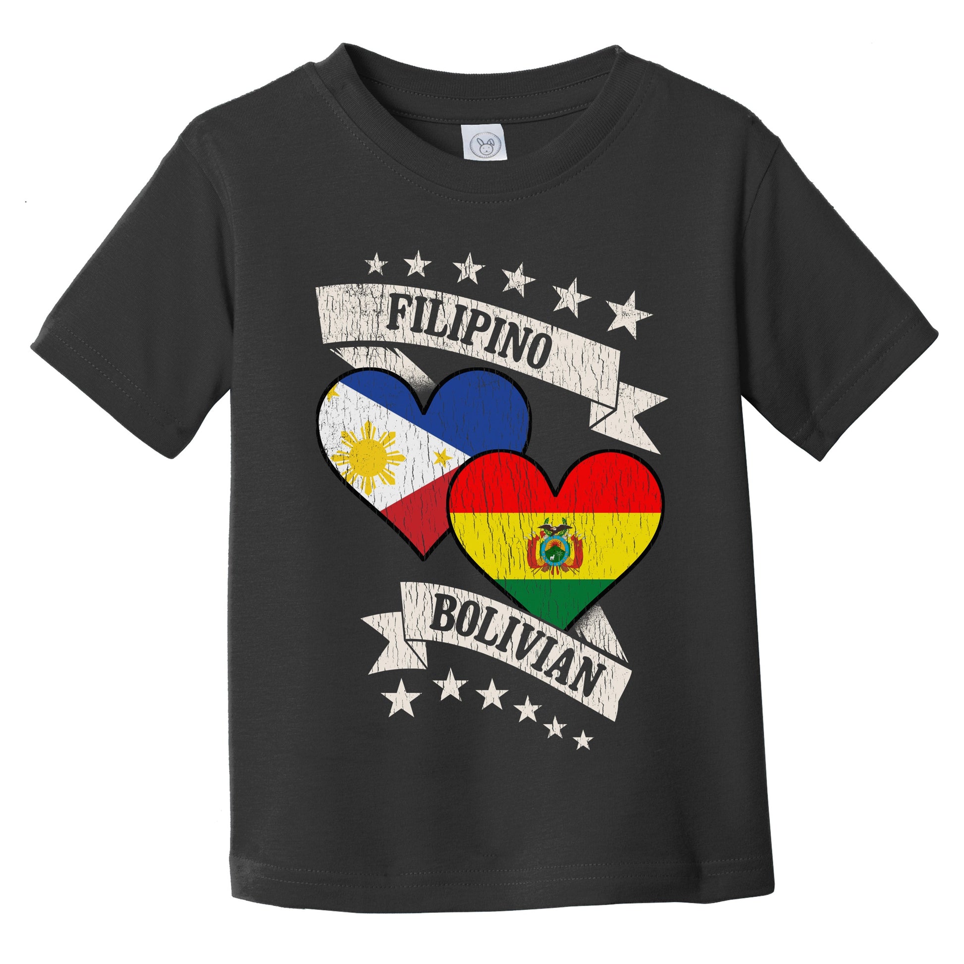 Filipino Bolivian Heart Flags Philippines Bolivia Infant Toddler T-Shirt