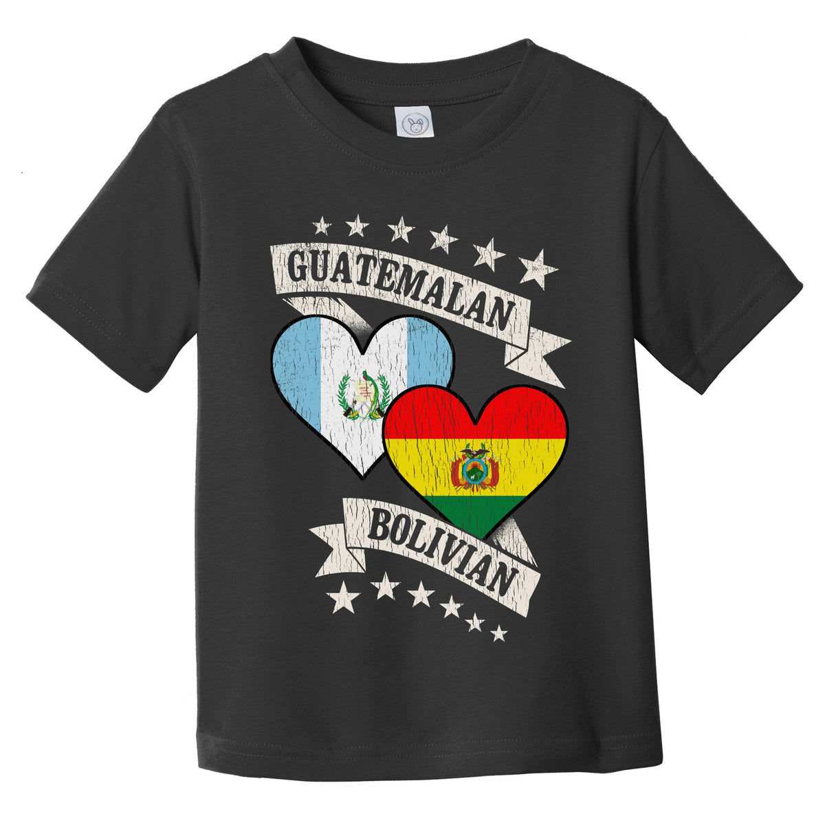 Guatemalan Bolivian Heart Flags Guatemala Bolivia Infant Toddler T-Shirt
