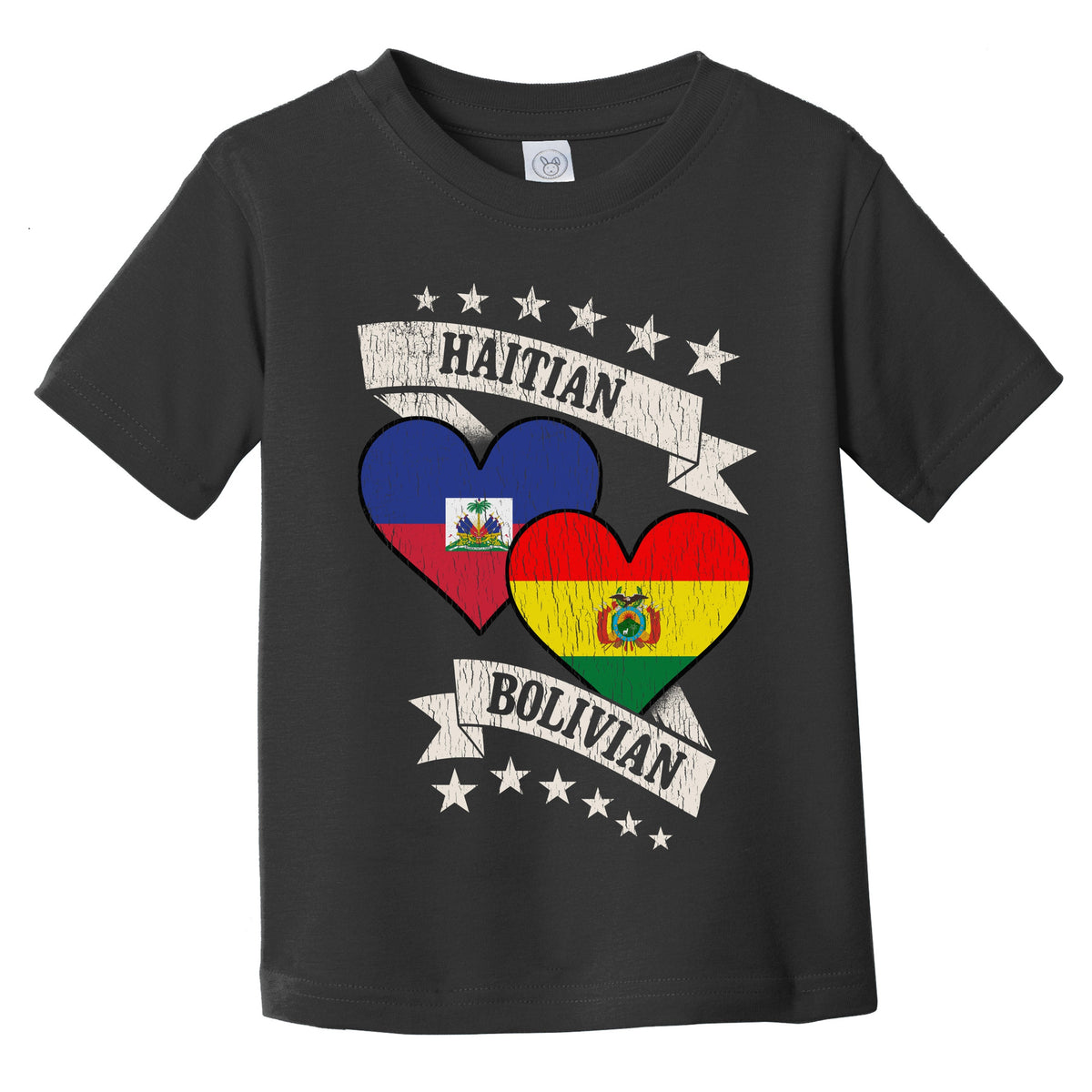 Haitian Bolivian Heart Flags Haiti Bolivia Infant Toddler T-Shirt