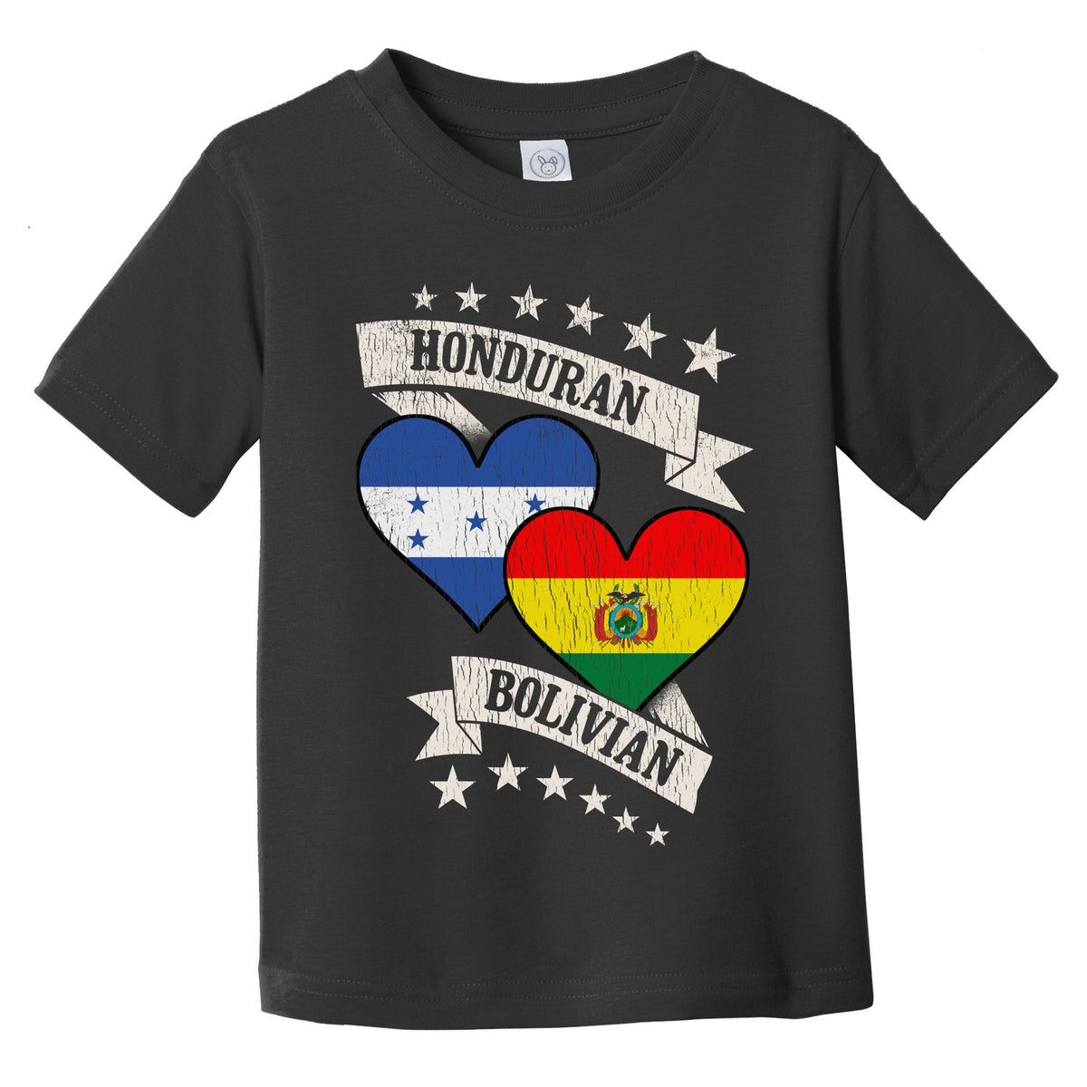 Honduran Bolivian Heart Flags Honduras Bolivia Infant Toddler T-Shirt