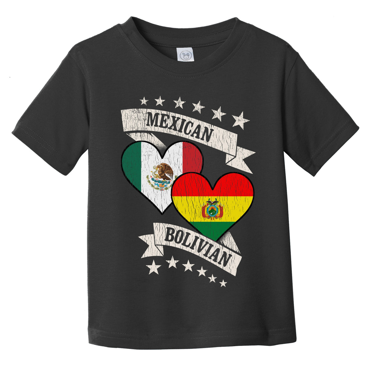 Mexican Bolivian Heart Flags Mexico Bolivia Infant Toddler T-Shirt