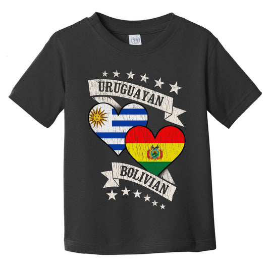 Uruguayan Bolivian Heart Flags Uruguay Bolivia Infant Toddler T-Shirt