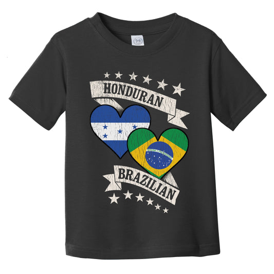 Honduran Brazilian Heart Flags Honduras Brazil Infant Toddler T-Shirt
