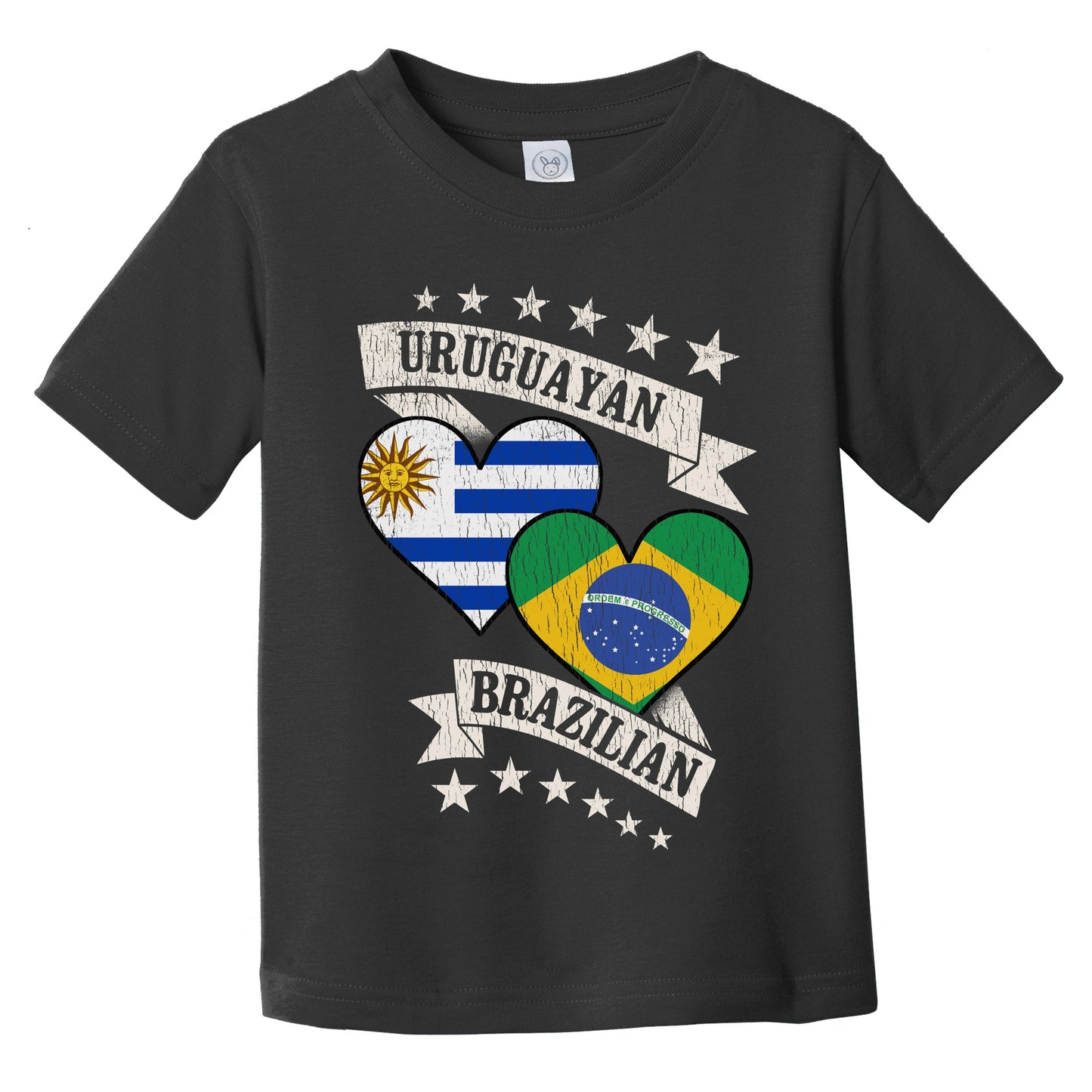 Uruguayan Brazilian Heart Flags Uruguay Brazil Infant Toddler T-Shirt