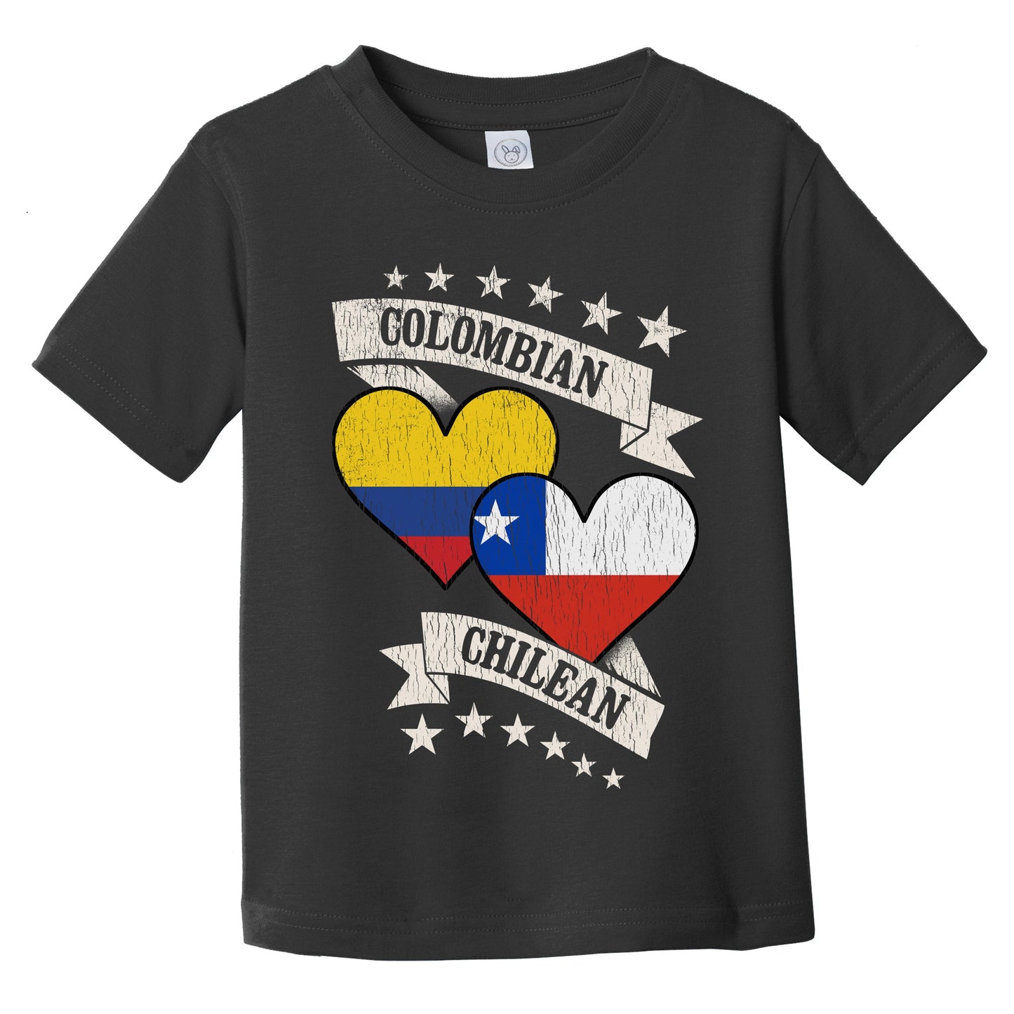 Colombian Chilean Heart Flags Colombia Chile Infant Toddler T-Shirt