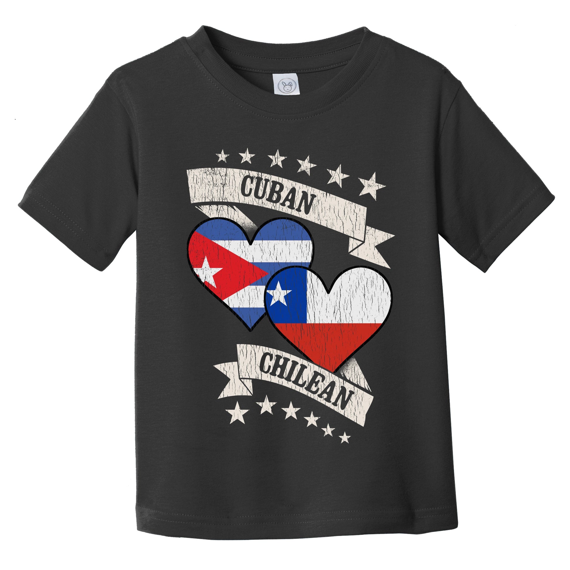Cuban Chilean Heart Flags Cuba Chile Infant Toddler T-Shirt