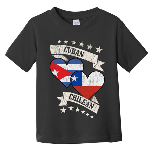 Cuban Chilean Heart Flags Cuba Chile Infant Toddler T-Shirt