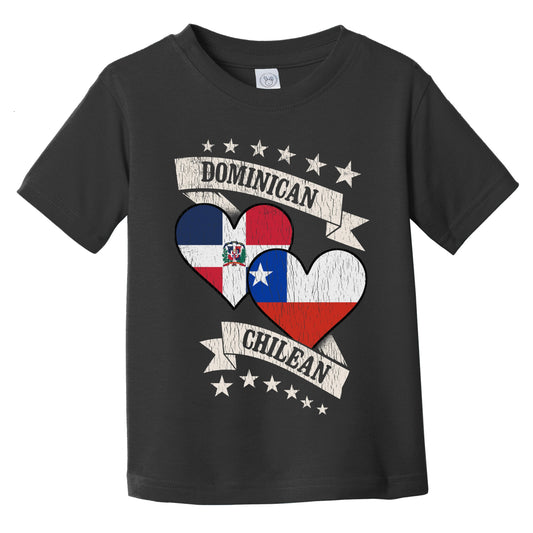 Dominican Chilean Heart Flags Dominican Republic Chile Infant Toddler T-Shirt