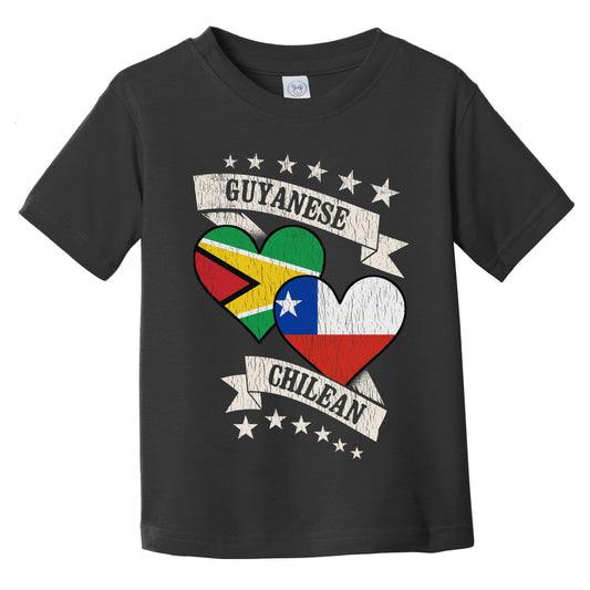 Guyanese Chilean Heart Flags Guyana Chile Infant Toddler T-Shirt