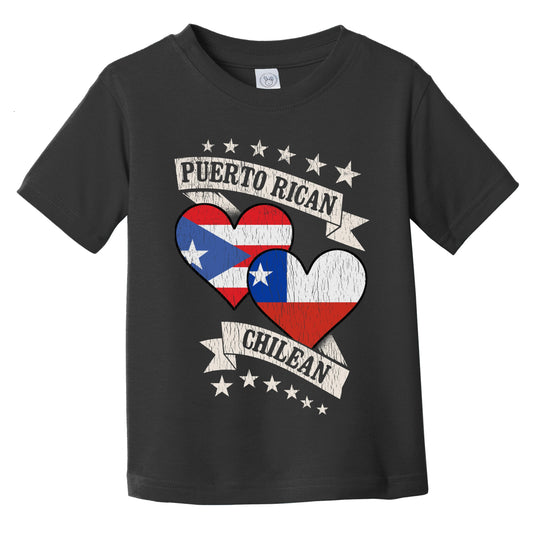 Puerto Rican Chilean Heart Flags Puerto Rico Chile Infant Toddler T-Shirt