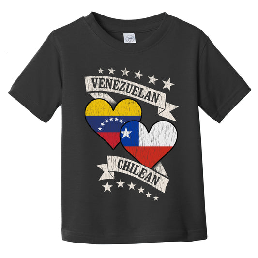 Venezuelan Chilean Heart Flags Venezuela Chile Infant Toddler T-Shirt