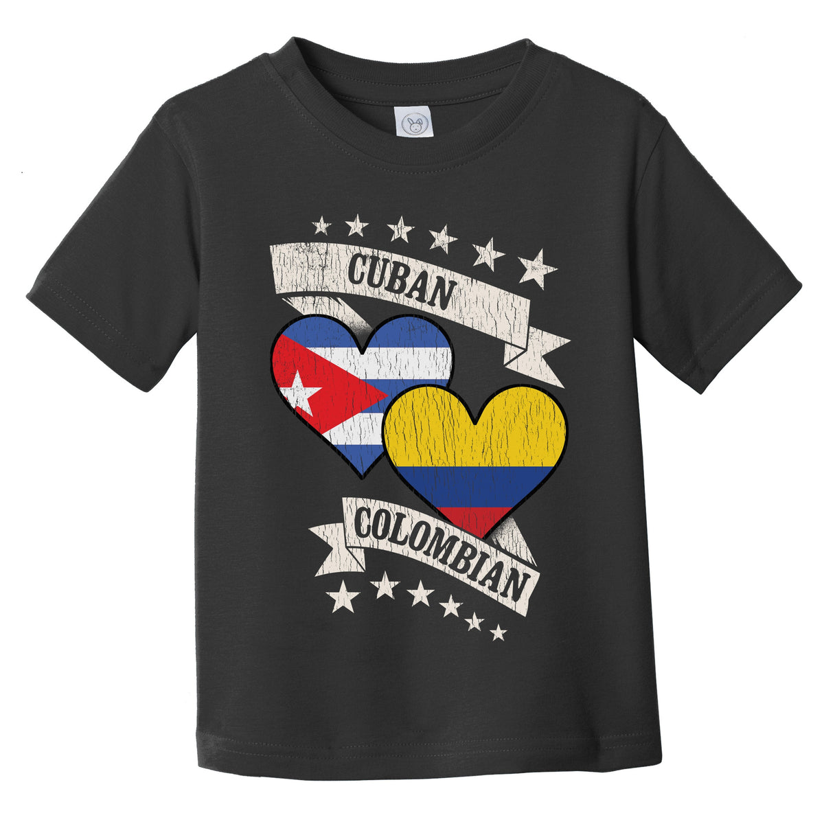 Cuban Colombian Heart Flags Cuba Colombia Infant Toddler T-Shirt