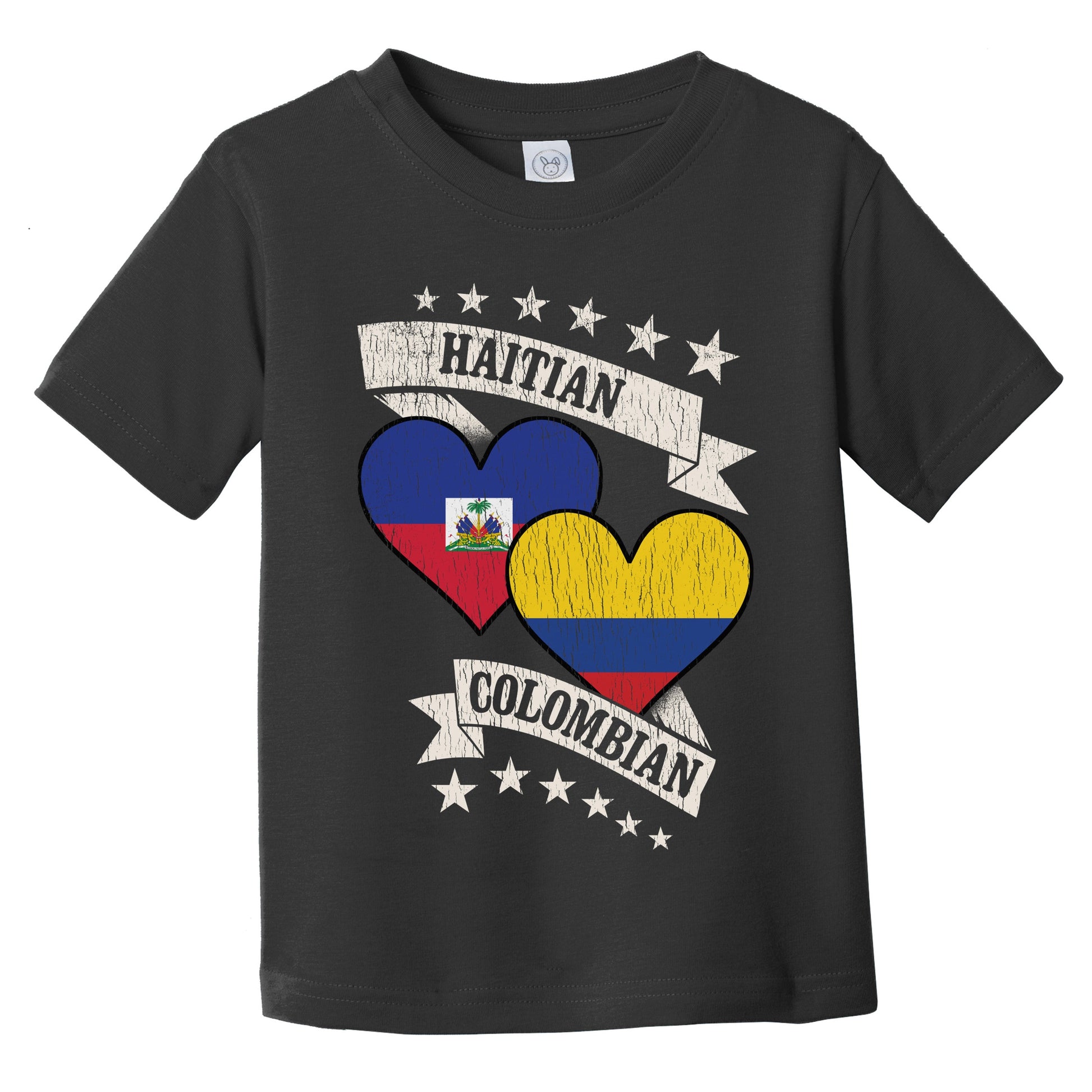 Haitian Colombian Heart Flags Haiti Colombia Infant Toddler T-Shirt