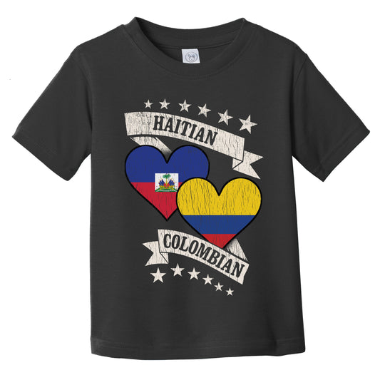 Haitian Colombian Heart Flags Haiti Colombia Infant Toddler T-Shirt