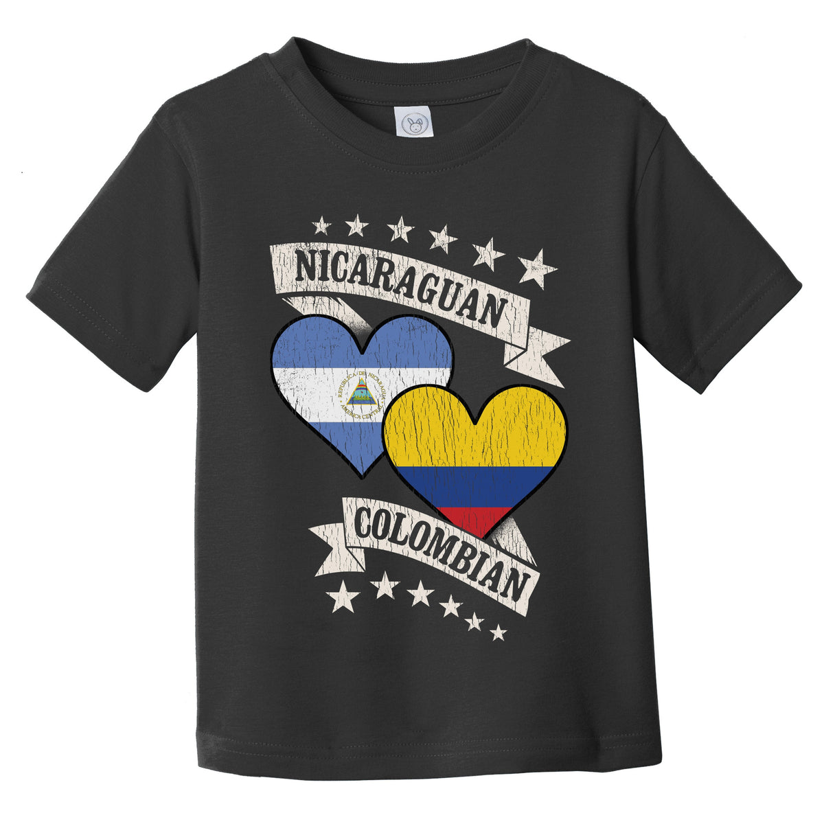Nicaraguan Colombian Heart Flags Nicaragua Colombia Infant Toddler T-Shirt
