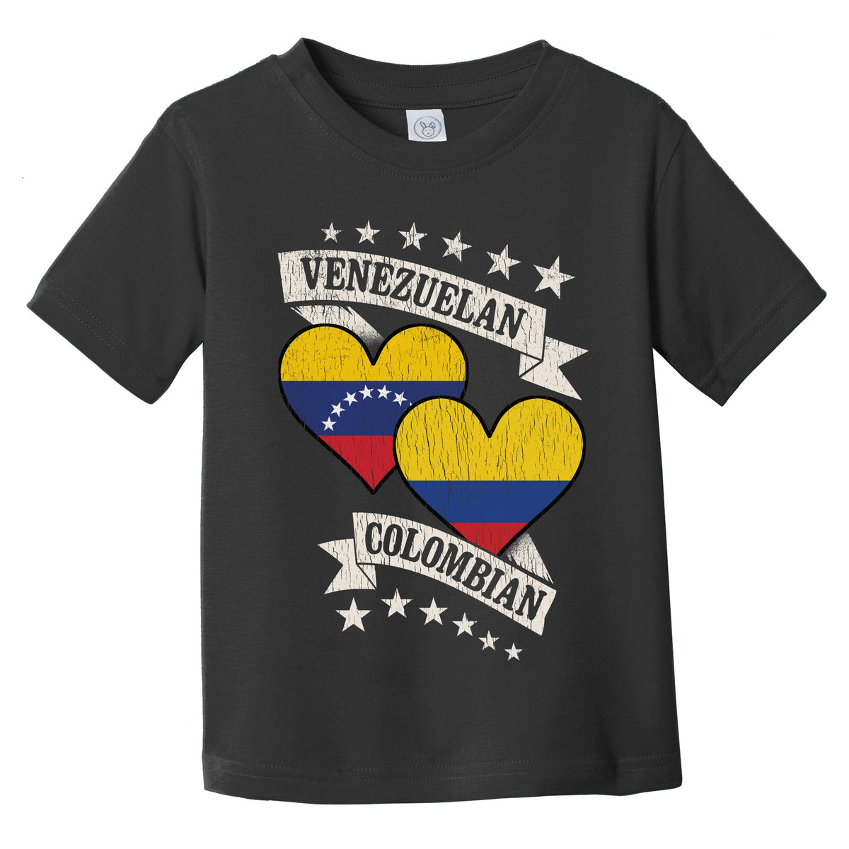 Venezuelan Colombian Heart Flags Venezuela Colombia Infant Toddler T-Shirt