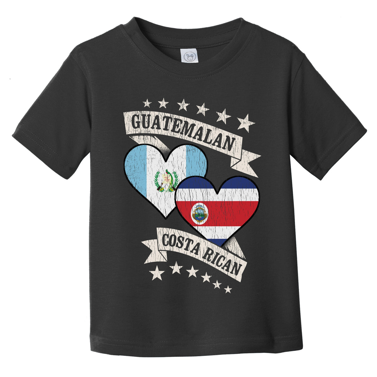 Guatemalan Costa Rican Heart Flags Guatemala Costa Rica Infant Toddler T-Shirt