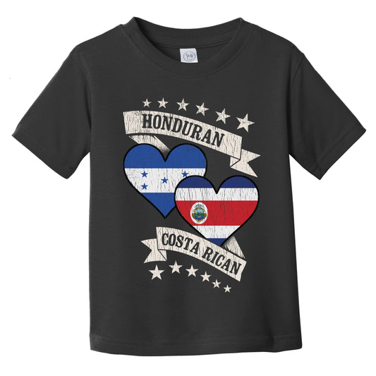 Honduran Costa Rican Heart Flags Honduras Costa Rica Infant Toddler T-Shirt