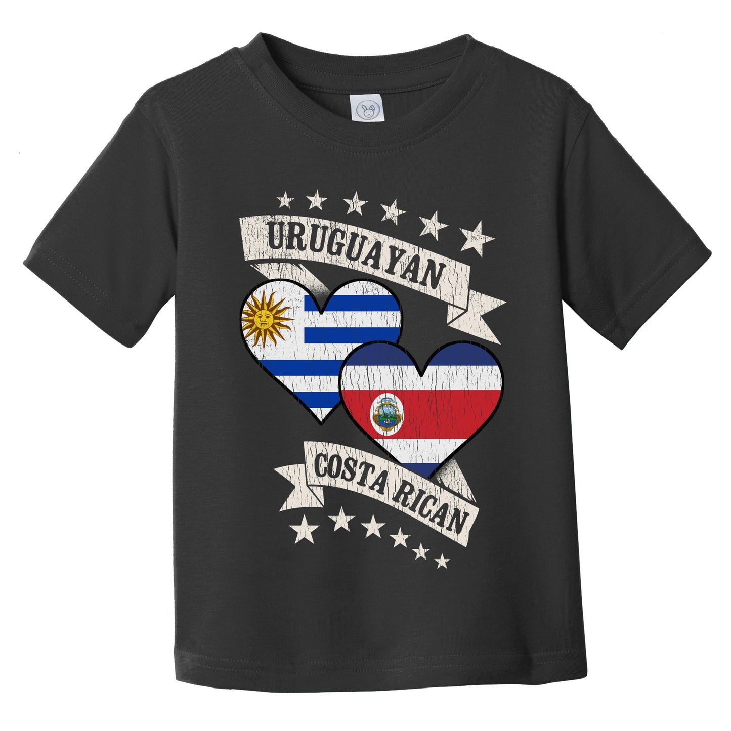 Uruguayan Costa Rican Heart Flags Uruguay Costa Rica Infant Toddler T-Shirt