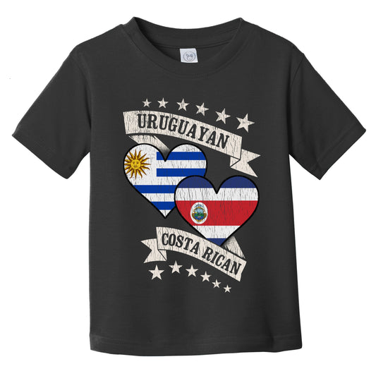 Uruguayan Costa Rican Heart Flags Uruguay Costa Rica Infant Toddler T-Shirt