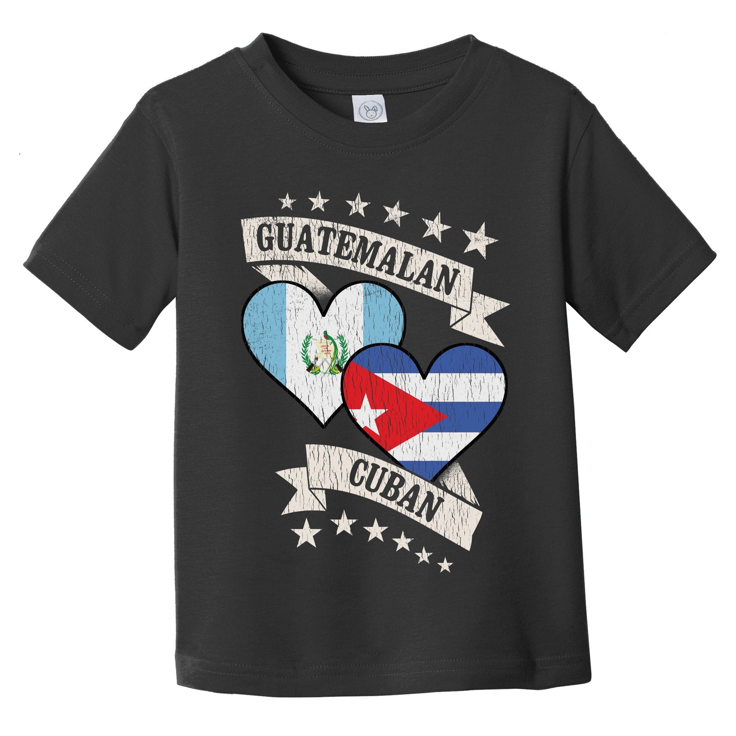 Guatemalan Cuban Heart Flags Guatemala Cuba Infant Toddler T-Shirt