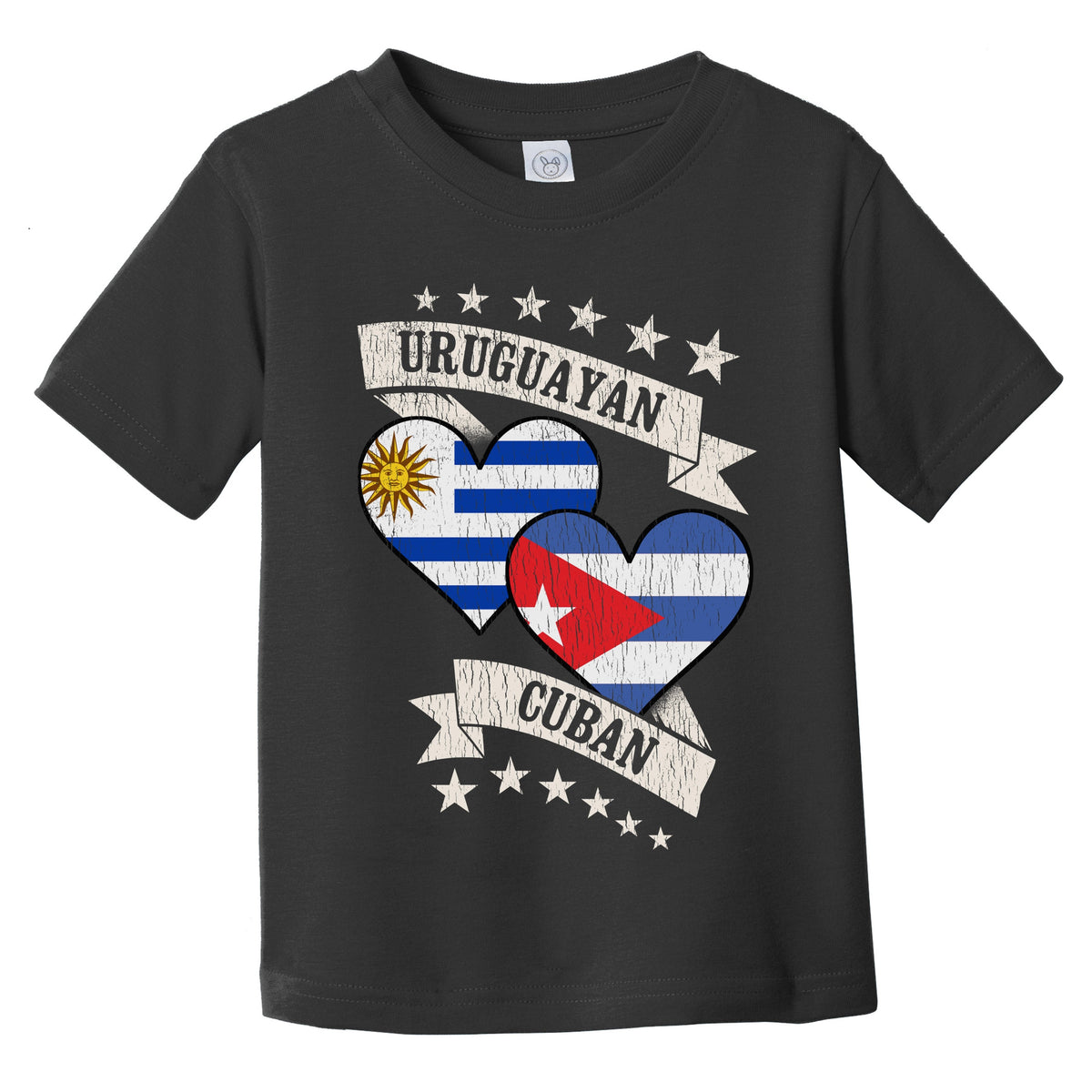 Uruguayan Cuban Heart Flags Uruguay Cuba Infant Toddler T-Shirt