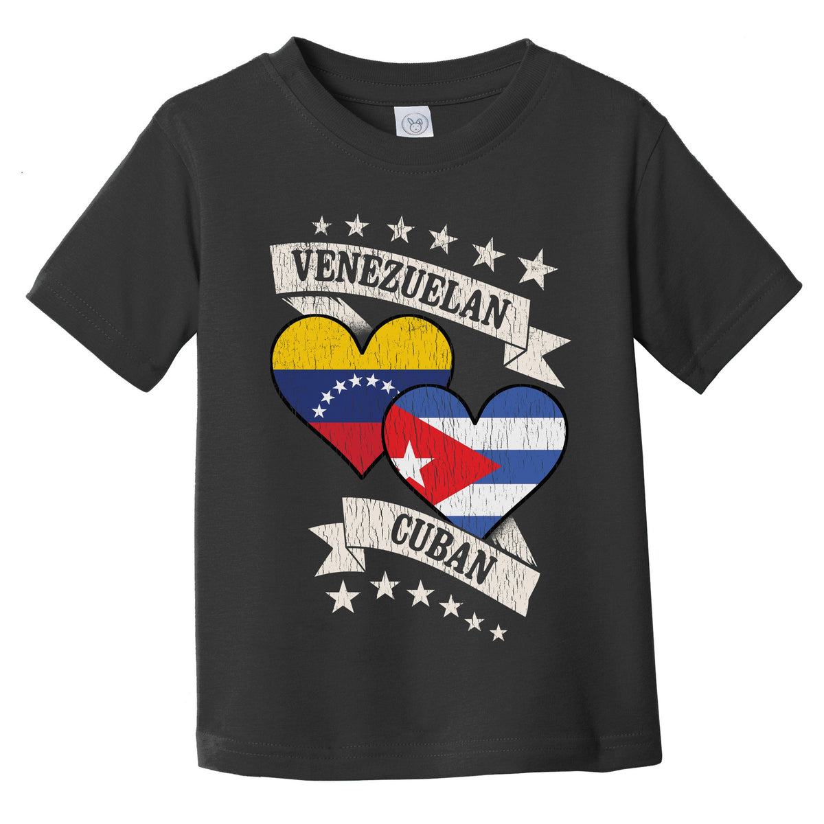 Venezuelan Cuban Heart Flags Venezuela Cuba Infant Toddler T-Shirt