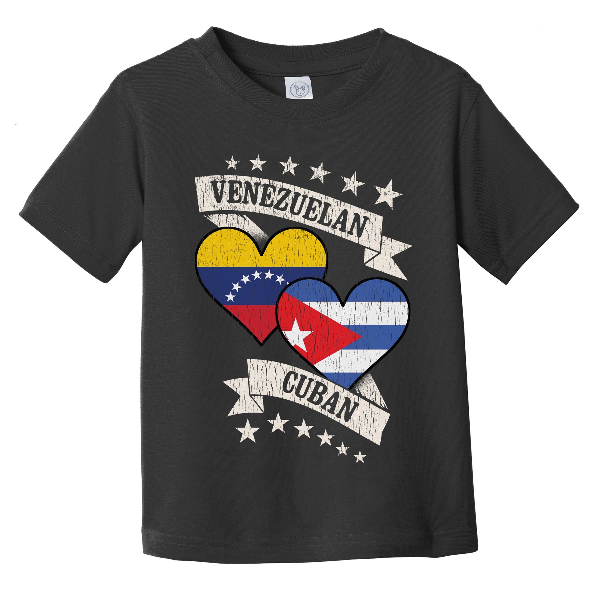 Venezuelan Cuban Heart Flags Venezuela Cuba Infant Toddler T-Shirt