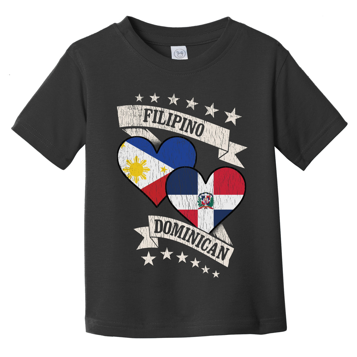 Filipino Dominican Heart Flags Philippines Dominican Republic Infant Toddler T-Shirt