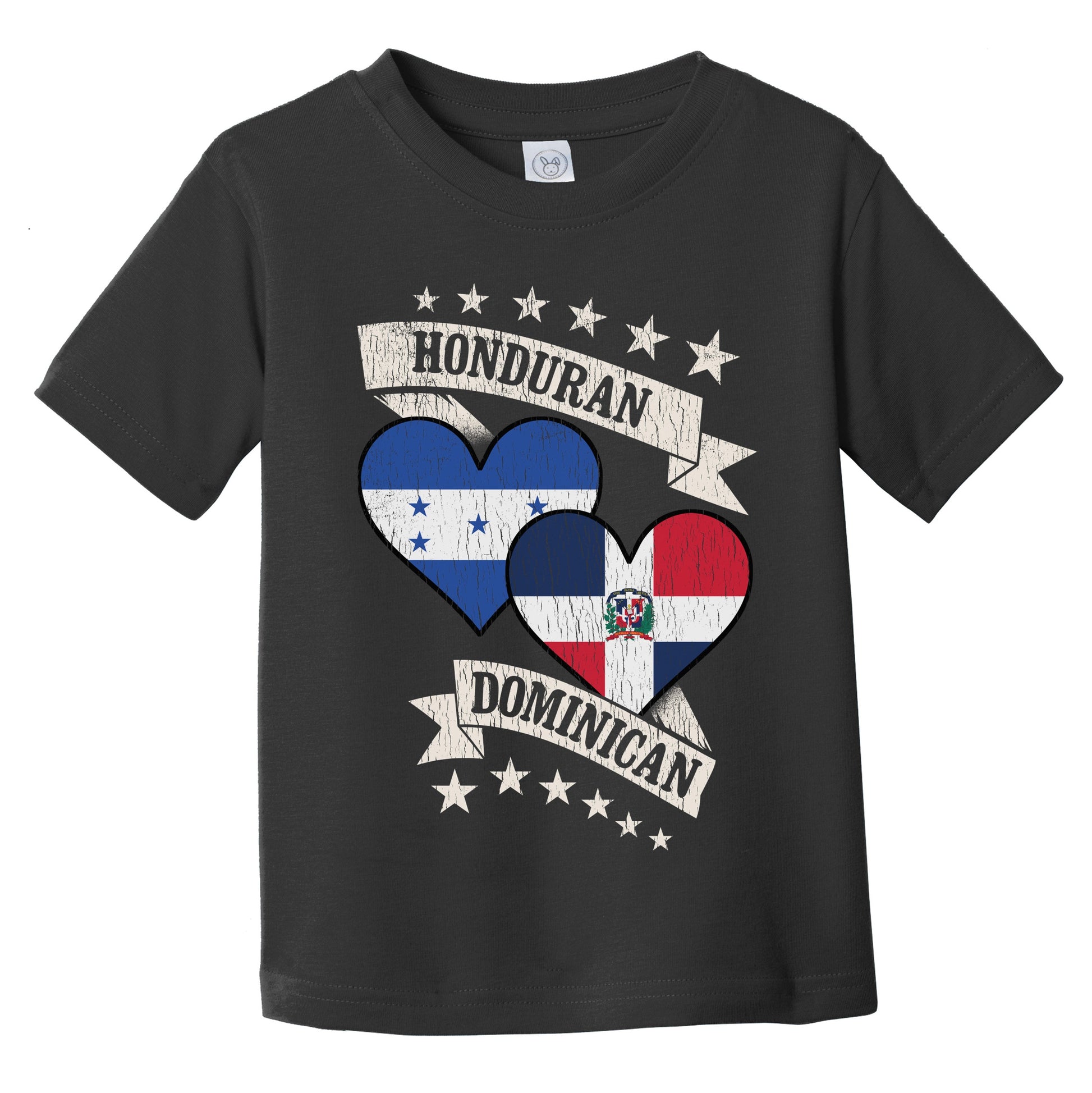 Honduran Dominican Heart Flags Honduras Dominican Republic Infant Toddler T-Shirt