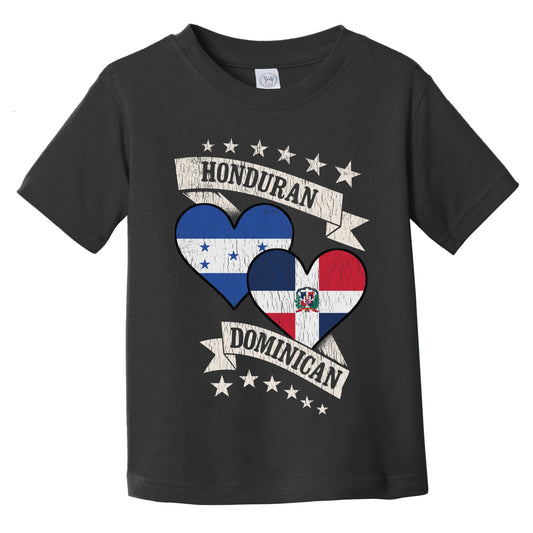Honduran Dominican Heart Flags Honduras Dominican Republic Infant Toddler T-Shirt