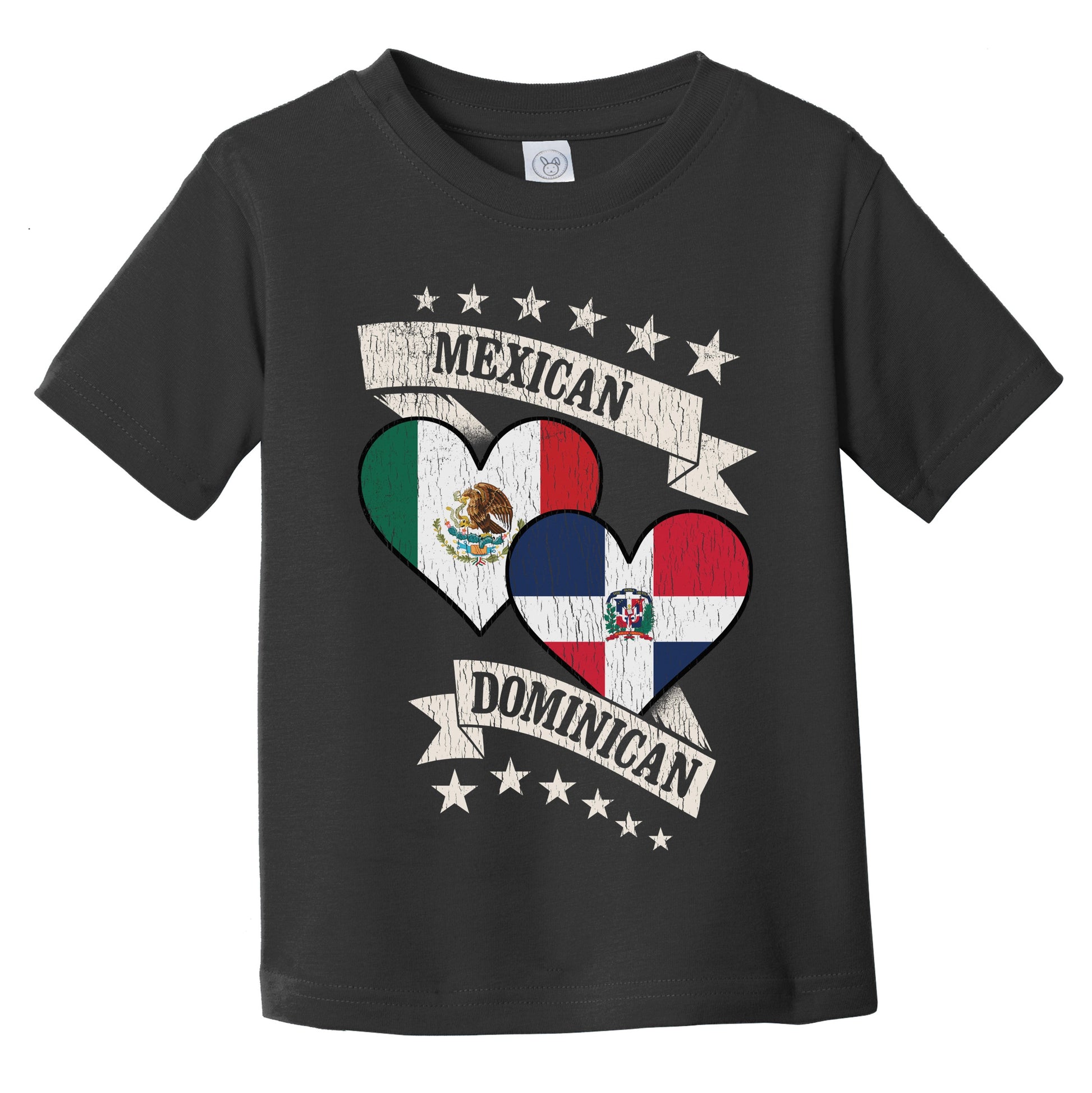 Mexican Dominican Heart Flags Mexico Dominican Republic Infant Toddler T-Shirt