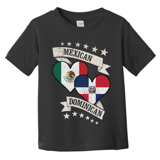 Mexican Dominican Heart Flags Mexico Dominican Republic Infant Toddler T-Shirt