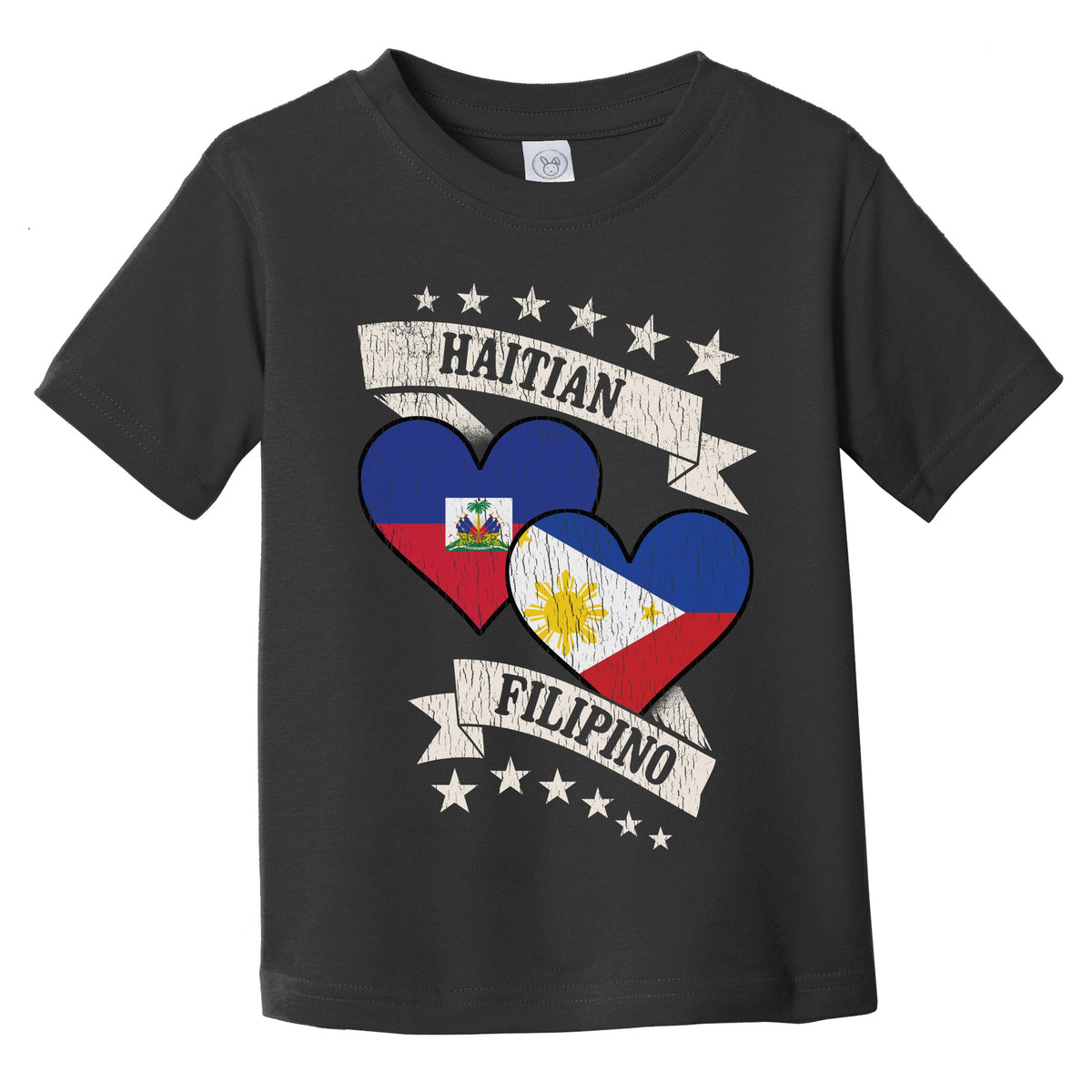 Haitian Filipino Heart Flags Haiti Philippines Infant Toddler T-Shirt