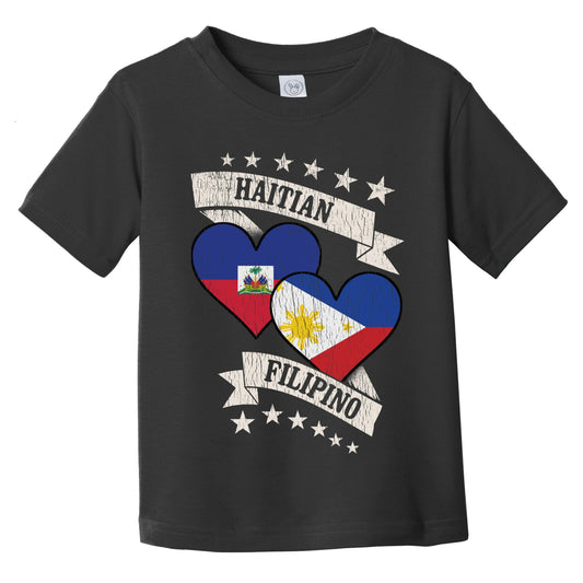 Haitian Filipino Heart Flags Haiti Philippines Infant Toddler T-Shirt