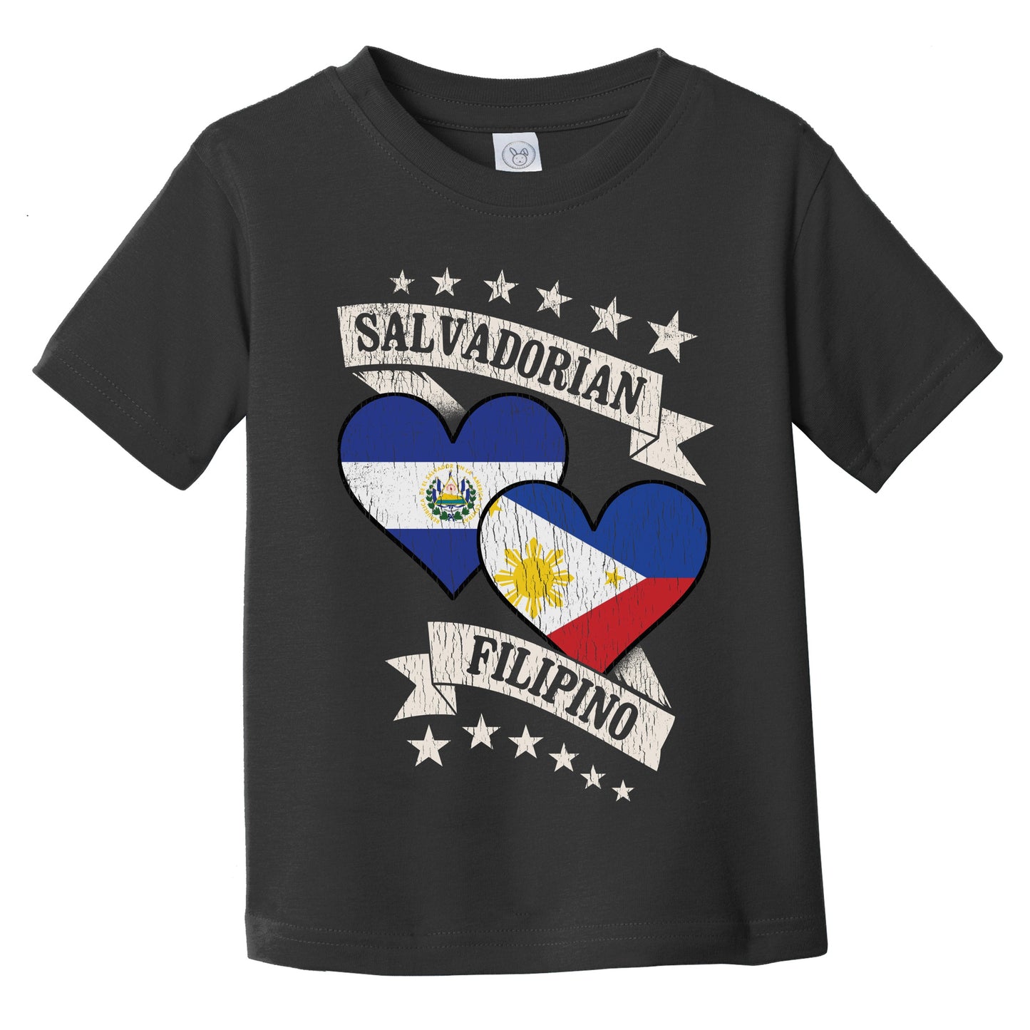 Salvadorian Filipino Heart Flags El Salvador Philippines Infant Toddler T-Shirt