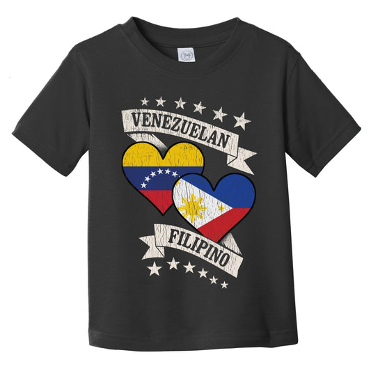 Venezuelan Filipino Heart Flags Venezuela Philippines Infant Toddler T-Shirt