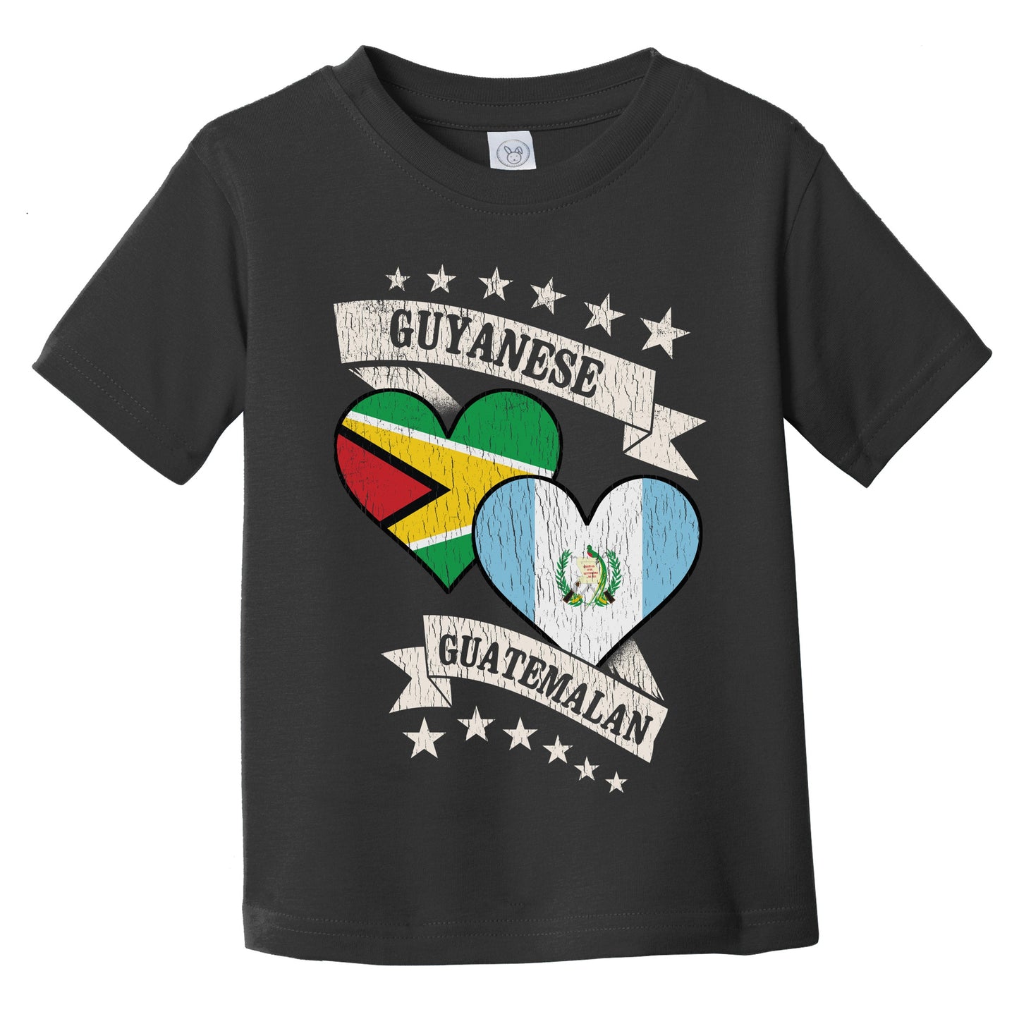 Guyanese Guatemalan Heart Flags Guyana Guatemala Infant Toddler T-Shirt