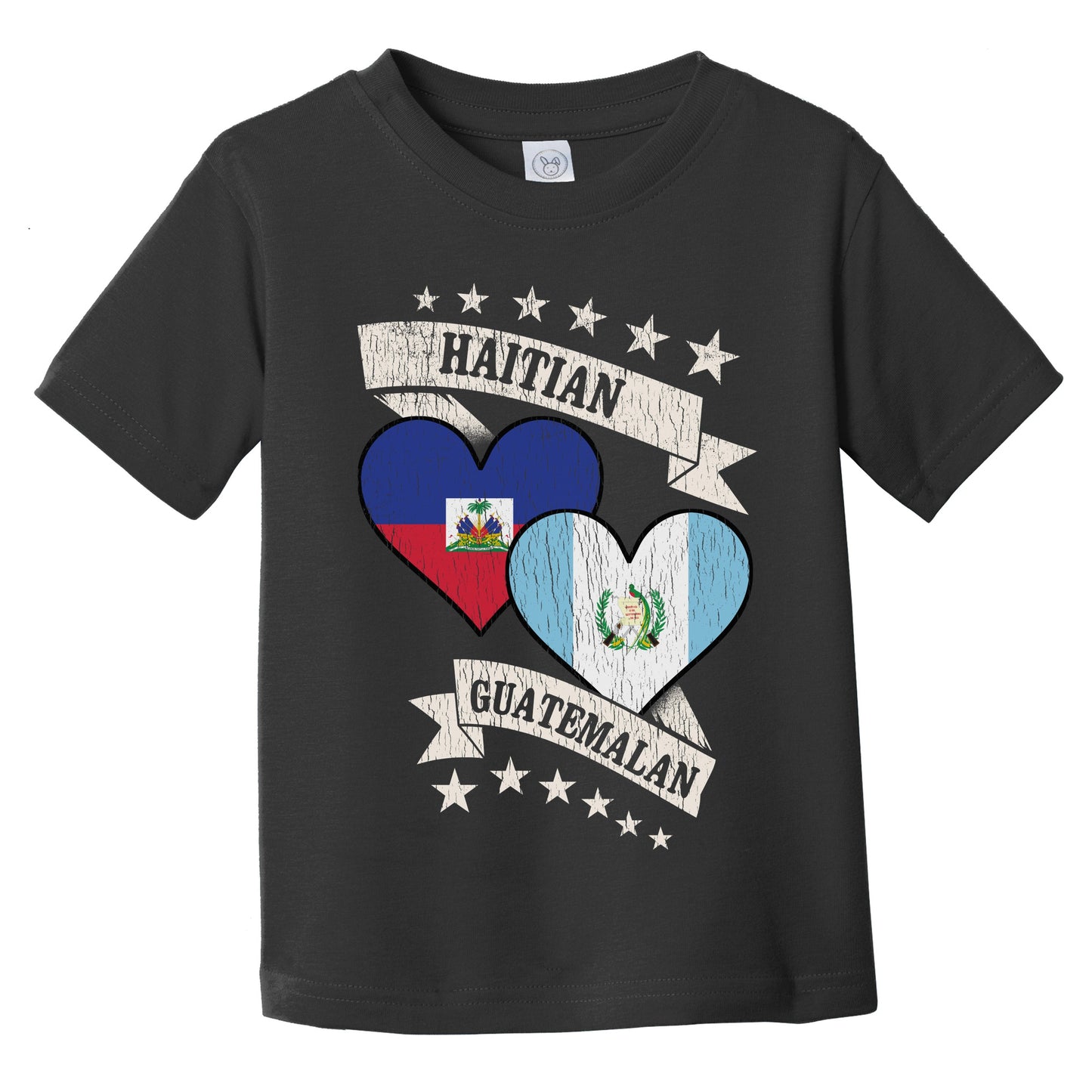 Haitian Guatemalan Heart Flags Haiti Guatemala Infant Toddler T-Shirt