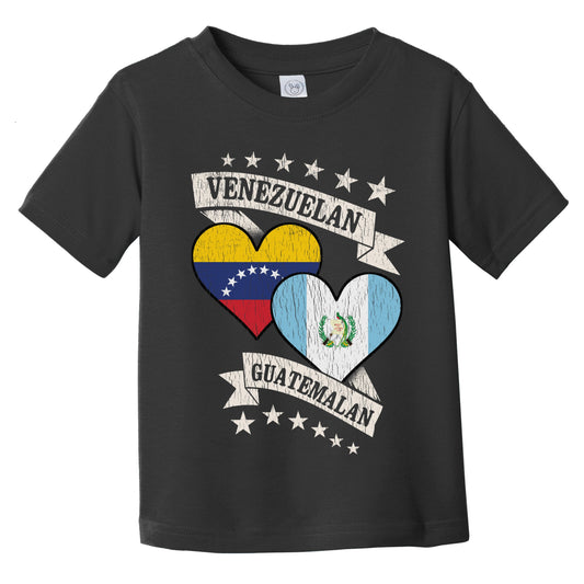 Venezuelan Guatemalan Heart Flags Venezuela Guatemala Infant Toddler T-Shirt