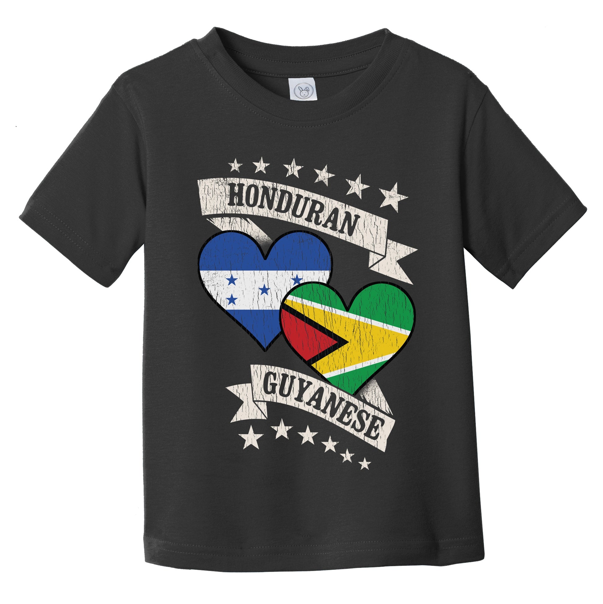 Honduran Guyanese Heart Flags Honduras Guyana Infant Toddler T-Shirt