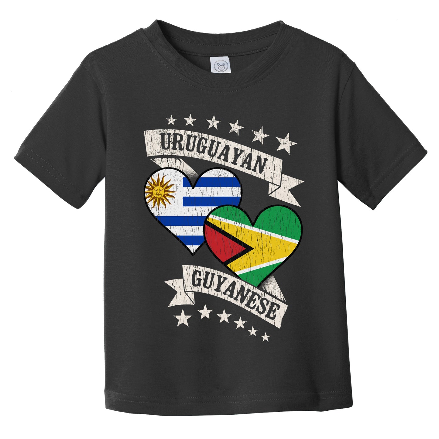 Uruguayan Guyanese Heart Flags Uruguay Guyana Infant Toddler T-Shirt