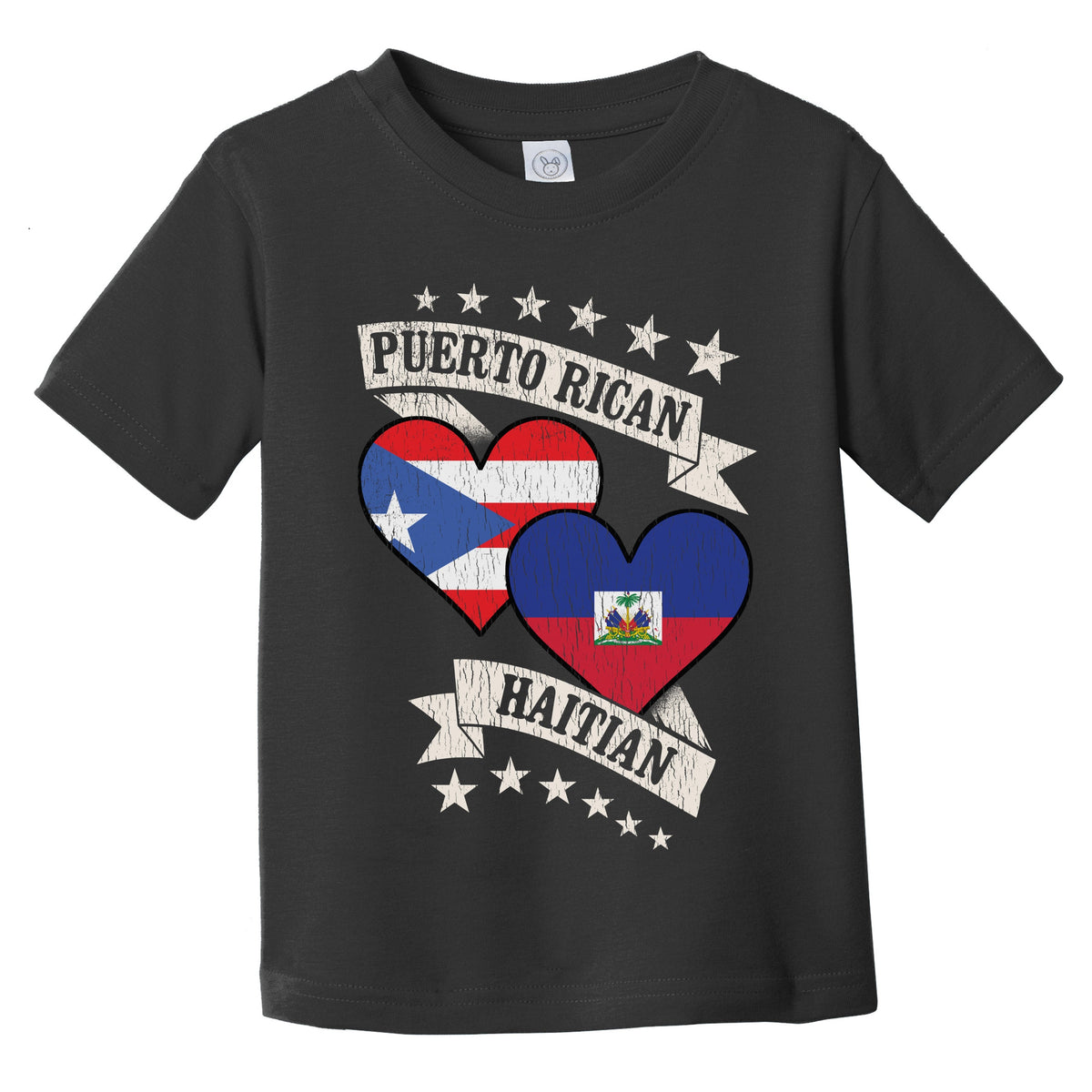 Puerto Rican Haitian Heart Flags Puerto Rico Haiti Infant Toddler T-Shirt