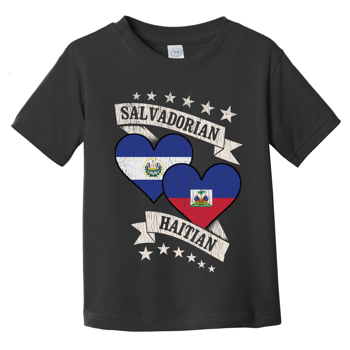 Salvadorian Haitian Heart Flags El Salvador Haiti Infant Toddler T-Shirt