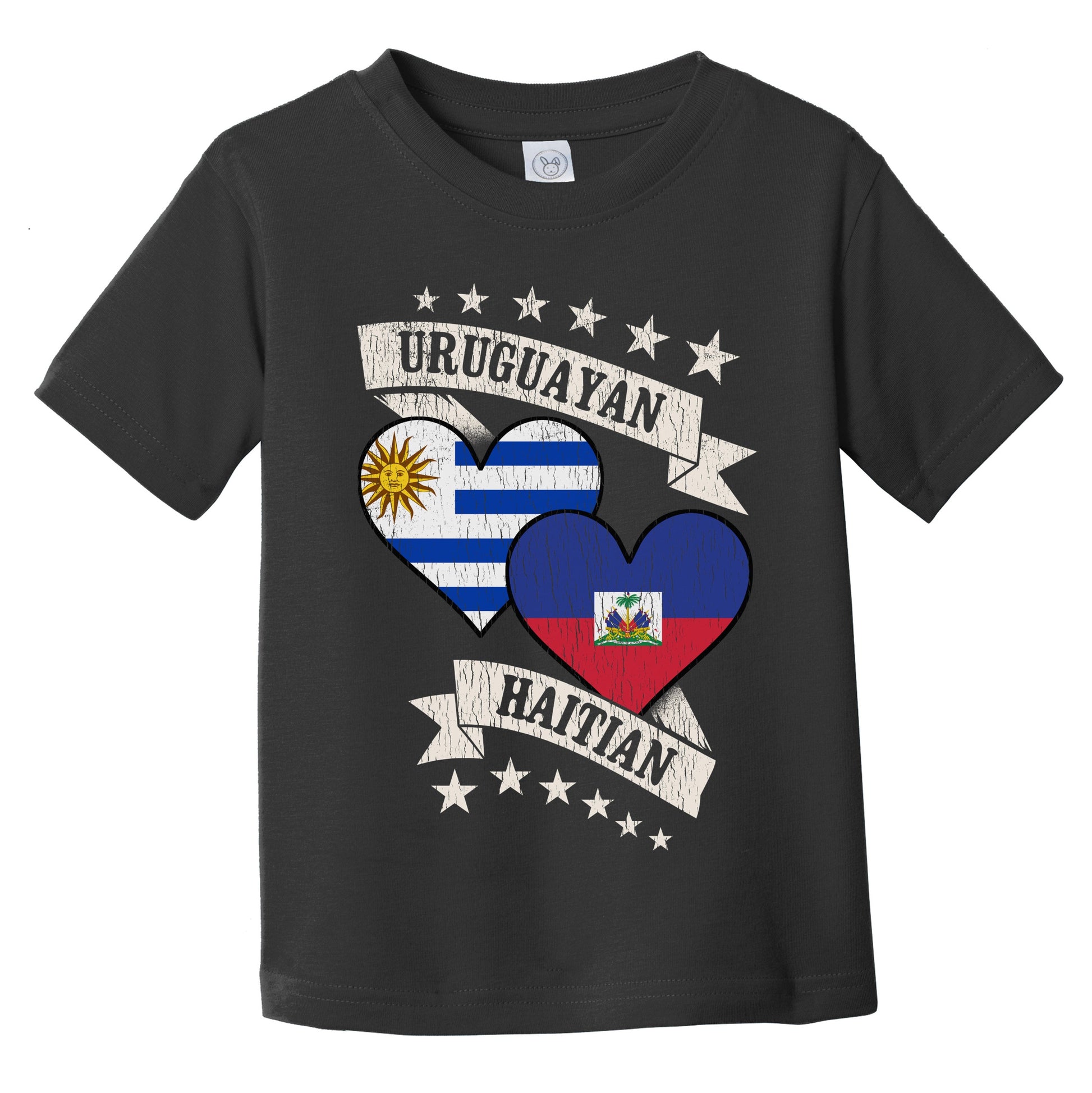 Uruguayan Haitian Heart Flags Uruguay Haiti Infant Toddler T-Shirt