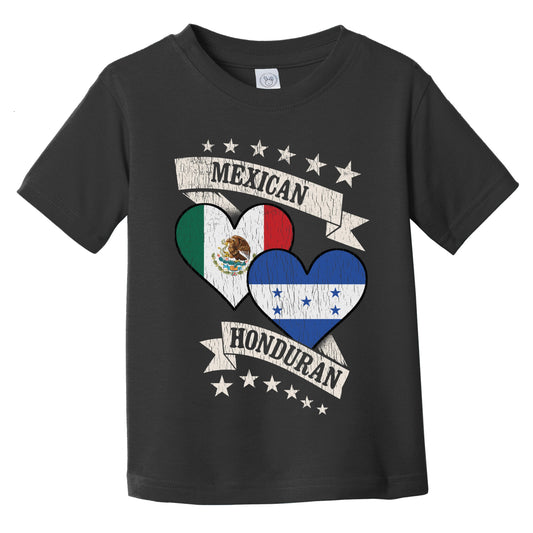 Mexican Honduran Heart Flags Mexico Honduras Infant Toddler T-Shirt