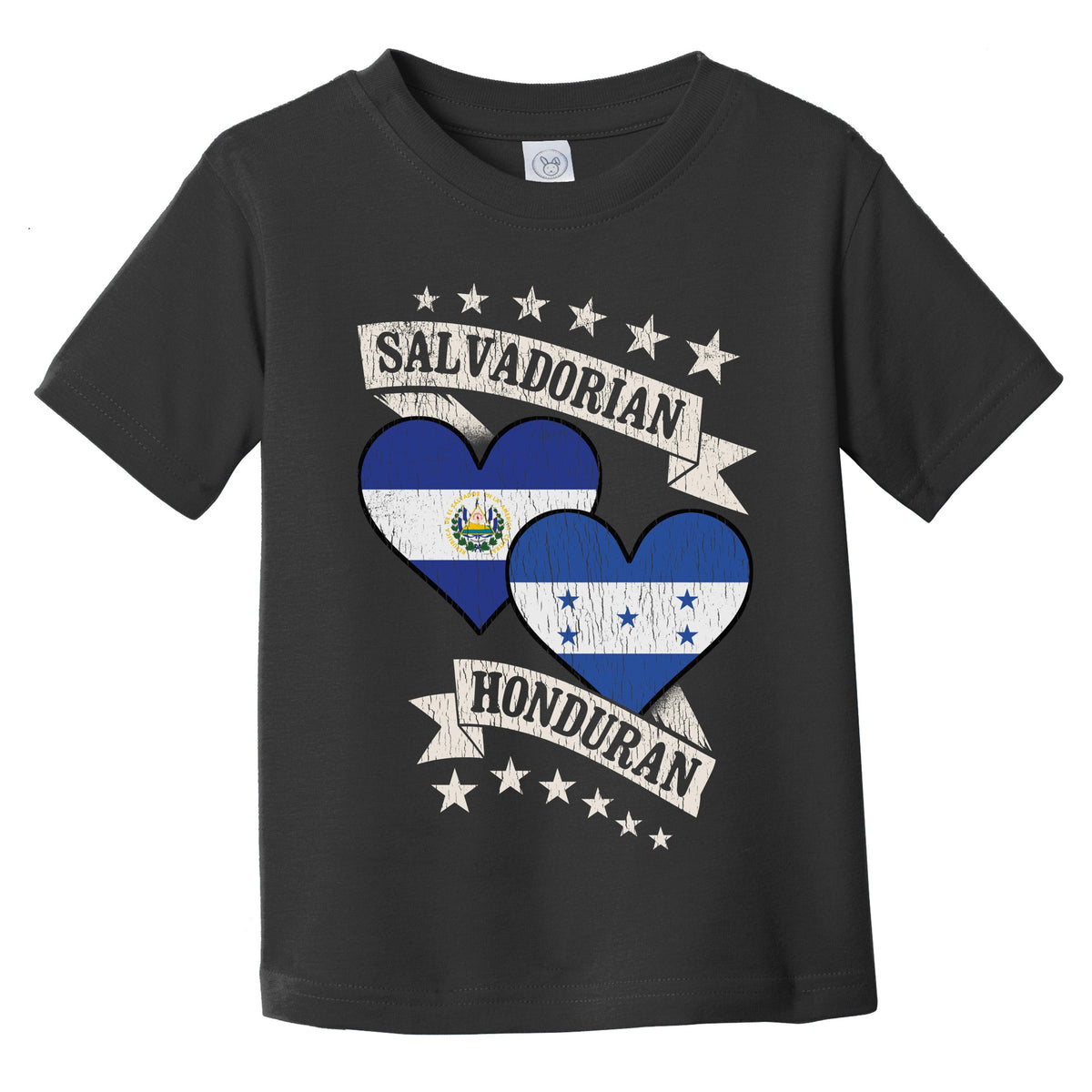Salvadorian Honduran Heart Flags El Salvador Honduras Infant Toddler T-Shirt