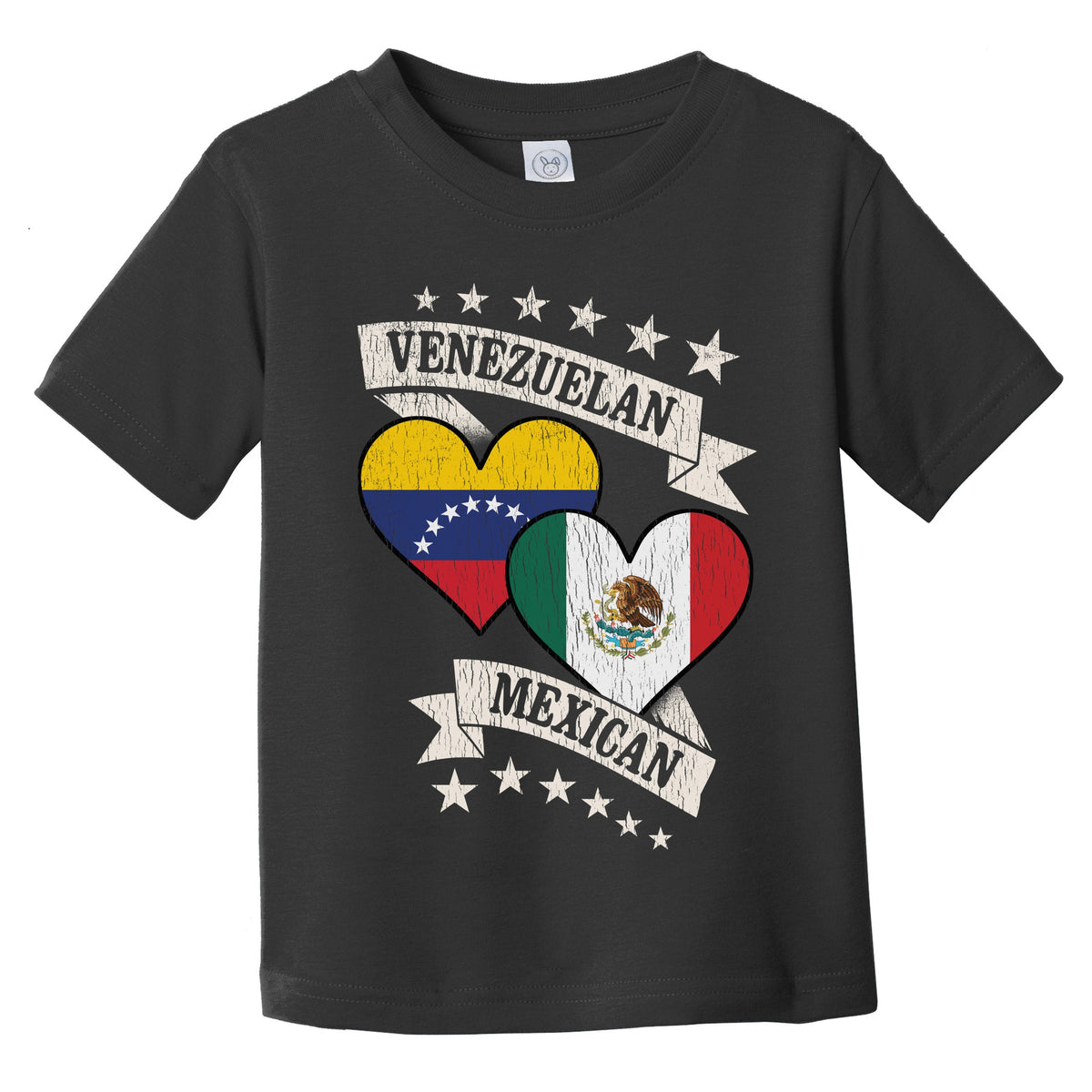 Venezuela Mexican Heart Flags Venezuela Mexico Infant Toddler T-Shirt
